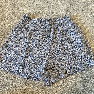 Linen blend floral shorts